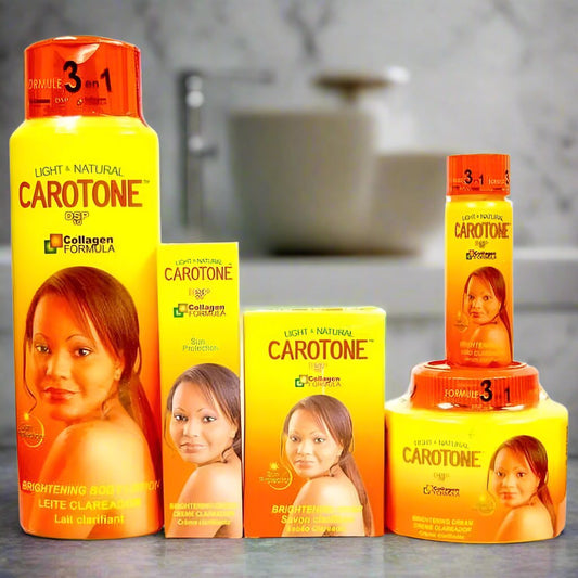 Carotone Complete Set (Lotion, Soap, Cream 135ml, Oil, Sun Protection 1.76oz) - Hajar Entreprises